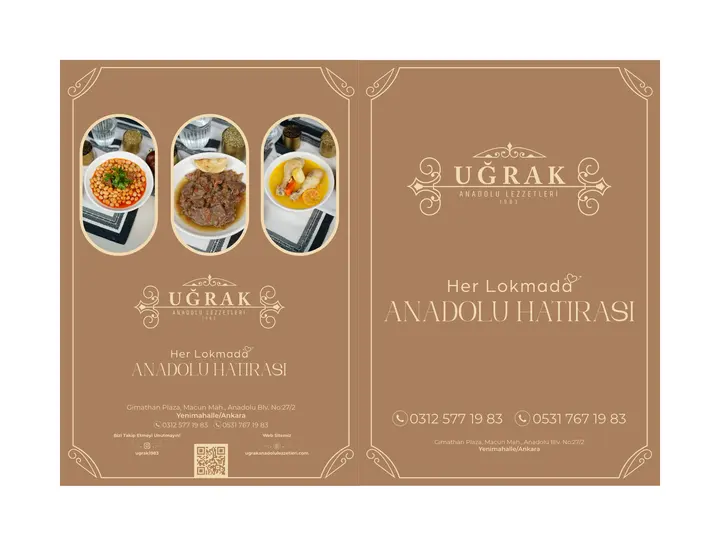 Uğrak Lokantası Menü Broşür Tasarımı — Dış Sayfa