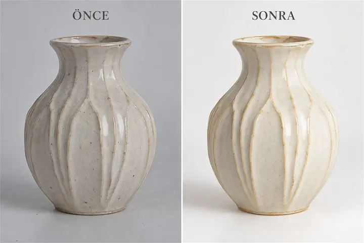 Luma Seramik Ürün Rötuş ve Montaj Çalışması — 2-once-sonra