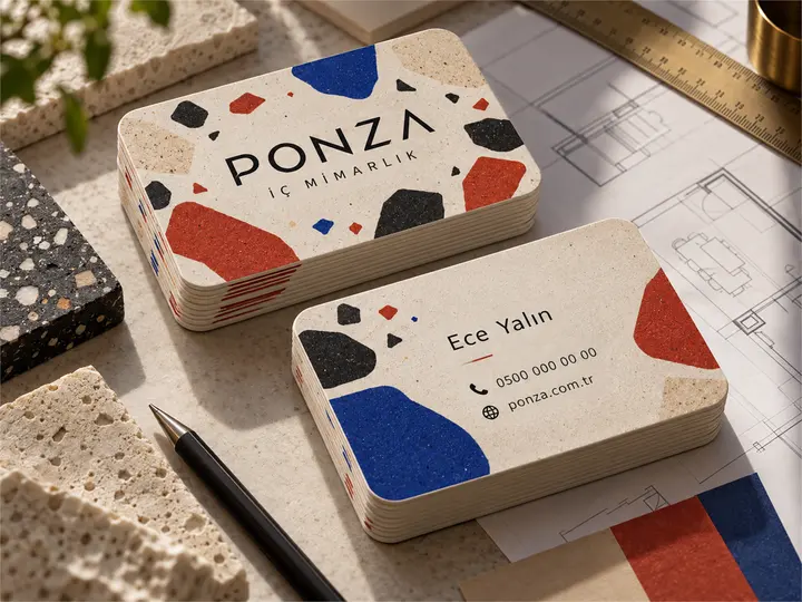Ponza İç Mimarlık Kartvizit Tasarımı — 1-kapak