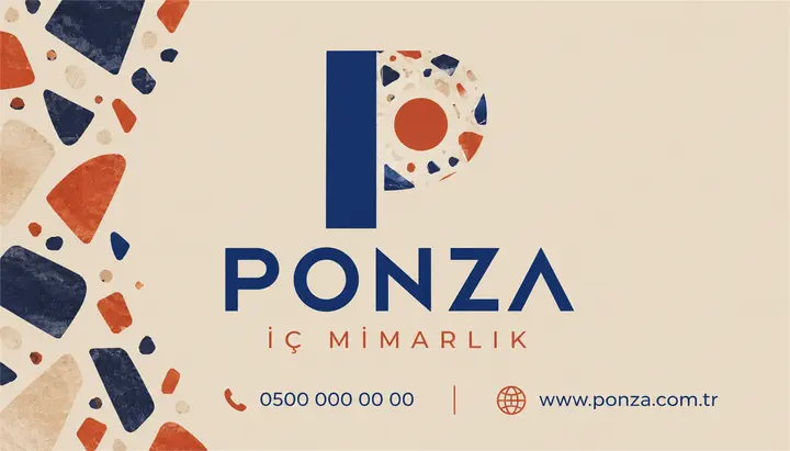 Ponza İç Mimarlık Kartvizit Tasarımı — 2-on-yuz