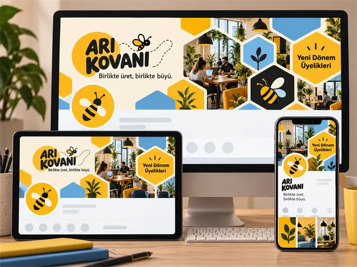 Arı Kovanı Sosyal Medya Profil ve Kapak Tasarımı — 1-kapak