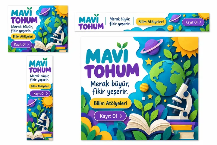 Mavi Tohum Dijital Reklam Seti Tasarımı — 2-reklam-seti