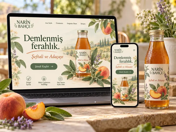 Narin Bahçe Soğuk Çay Landing Page Tasarımı — 1-kapak